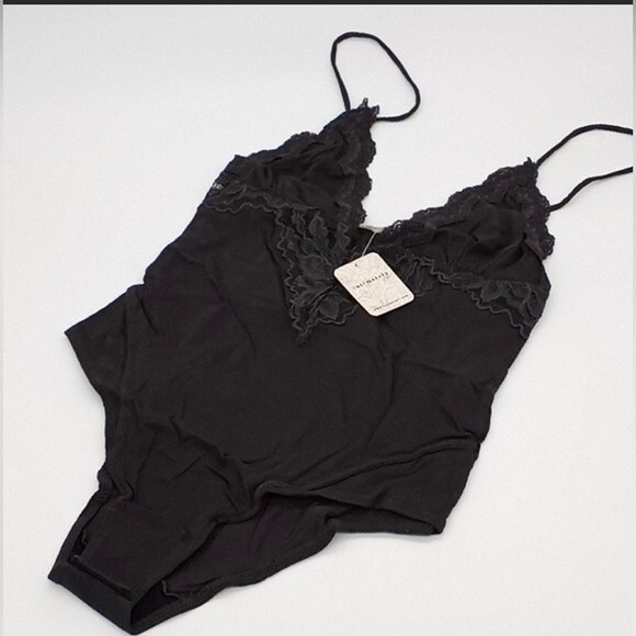 NWT Free People Perfect Pima Bodysuit. Washed Black. Small - Picture 14 of 15